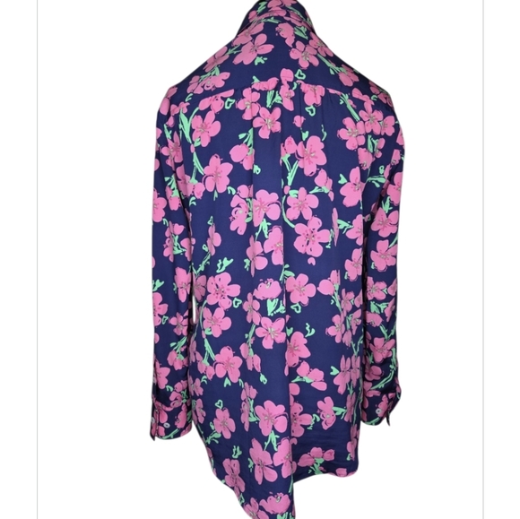 Lilly Pulitzer Kapri Floral Button Down Blouse Size M - Picture 2 of 7